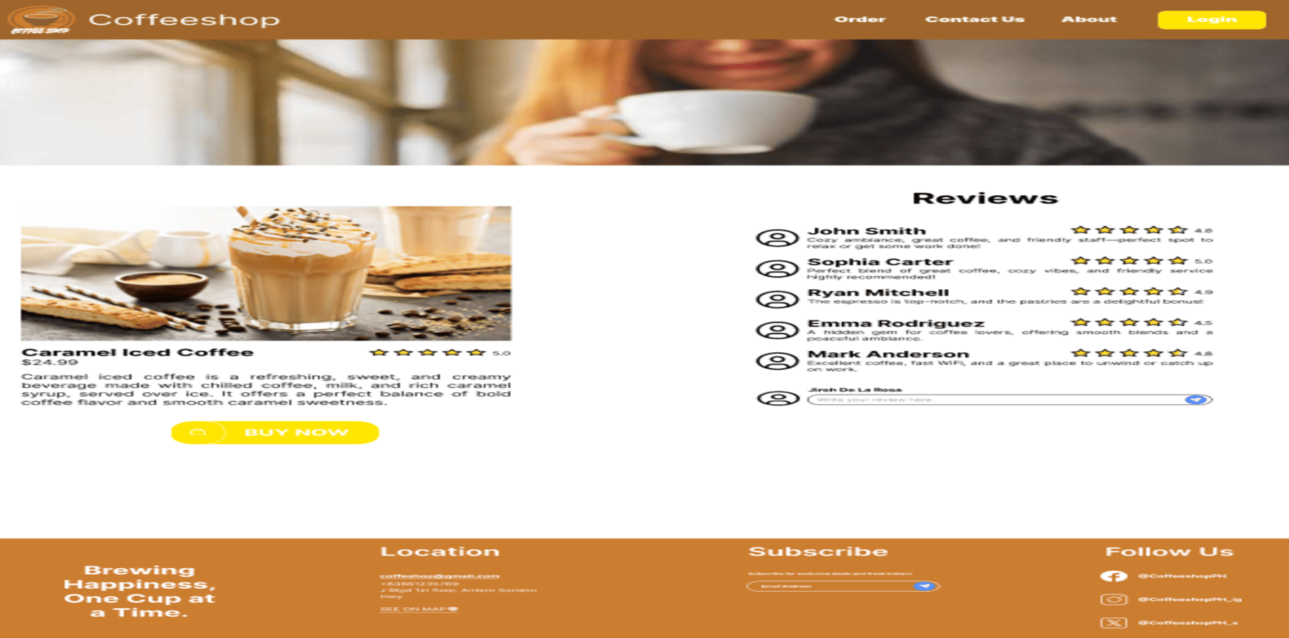 Coffeeshop Landing Page